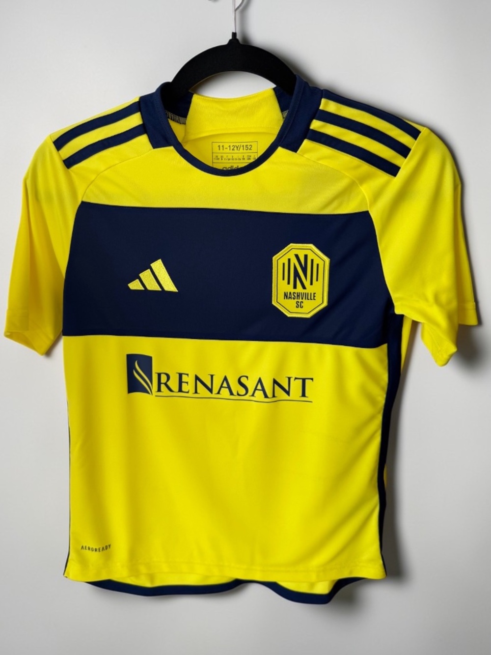 adidas Nashville SC 2024/25 Home Jersey Youth 11-12Y Yellow Blue NWT IP6015